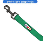 Pawtitas Personalized Dog Leash - Embroidered Custom Leash with Pet Name & Phone Number, 6 ft Long, Extra Small, Lush Green