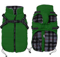 Geyecete Winter Warm Coat Waterproof Dog Winter Jacket with Harness Traction Belt,Pet Outdoor Jacket Dog Autumn and Winter Clothes for Medium, Small Dog-Green-S