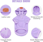 BEAUTYZOO Small Dog Hoodie Sweater with Pockets, Dog Clothes for Small Medium Dogs Boy Girl, Waffle-like Laminated Cotton Pet Coats with Hat and Leash Hole, All Weather Coat for Puppy Doggie Chihuahua