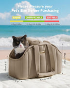 Pecute Dog Purse Carrier, Dog Carriers for Small Dogs with Cotton Soft Sided, Cat Carrier with Large Pockets, Comfortable Pet Carrier for Rabbit, Suitable for Travel, Subway, Veterinary, Khaki