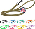 Dogline Biothane Waterproof Dog Leash Strong Coated Nylon Webbing with Black Hardware Odor-Proof Easy to Clean High Performance for Small or Large Dogs Made in USA 4 or 6 ft Lead, Olive Drab Green