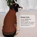 KYEESE Dog Sweater Comfy Pet Coat for Fall Winter Cold Weather Stretchy Knitwear Cat Clothes Soft Pullover Dog Sweaters for Small Dogs Male Warm Turtleneck Small Dogs Sweater with Gingham Patchwork