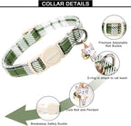 ARING PET 2 Pack Cat Collar-Cute Cotton Cat Collar with Bell & Pendant, Adjustable Spring Kitten Collars with Safety Buckle for Girl and Boy Pets