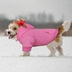 Dog Hoodie Dog Sweaters for Small Dogs Pet Sweater Solid Soft Brushed Fleece Pet Clothes Hoodie Sweatshirt with Pocket(Pink-XS)
