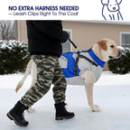 FUAMEY Dog Winter Jackets for Small Dogs,Dog Coat with Harness Built in,Waterproof Dogs Snowsuits Warm Pet Jacket Zip Up Fleece Cold Weather Coats Reflective Puppy Vest with Pocket Blue S