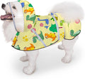 Dog Raincoat, Adjustable Rain Jacket with Hooded Double Layer for Large Medium Small Dogs Puppies, Lightweight Waterproof Rain Coat Poncho with Reflective Stripe Dinosaurs Yellow,M