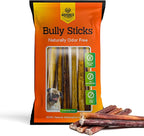 Advance Pet Products 6 Inch Bully Sticks (Pack of 10) - 100% Beef, Odor Free Dog Chews for Aggressive Chewers - Long Lasting, Gluten-Free, Easy to Digest, High Protein & Rawhide Free Chews for Dogs