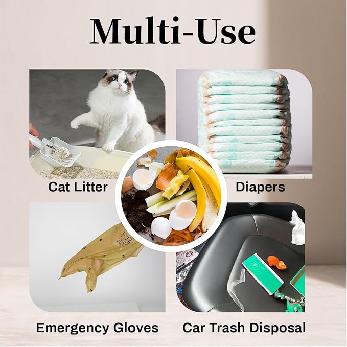 270 Counts Dog Poop Bags Rolls with Dispenser & Leash Clip, Scented Poop Bags for Dogs Waste, Extra Thick & Leak Proof for Poop Doggie Puppy Pet Waste, 9" x 13", Dark Khaki