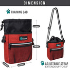 PetAmi Dog Treat Pouch, Pet Treat Pouch for Training, Dog Walking Bag Holder for Kibbles, Pet Food Toy, Dog Trainer Essentials Supplies, Poop Bag Dispenser, 3 Ways to Wear (Red)