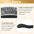Dog Slicker Brush for Doodle Grooming,Dog Brush for Poodles,Long Pin Haired Pet Slicker Brush for Goldendoodles, Labradoodles,Bernedoodles (Black)