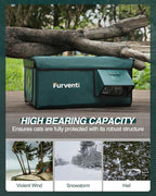 Outdoor Heated Cat House in Winter,Extremely Insulated & Weatherproof,Feral Cat Shelter with Waterproof Eaves & Escape Door for Outside Stray Barn Cat(Dark Green,23.6"x16.5"x13.4")