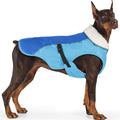 EMUST Dog Coat for Winter, Cozy Winter Jackets for Small/Medium/Large Dogs, Solid Color Dog Apparel for Cold Weather with Fleece Lining, New Blue, XXXL