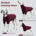 ROZKITCH Dog Shirt with Hoodie Dog Ears Cover 2 in 1, Soft Lightweight Dog Striped T Shirt Pullover Dog Tank with Detachable Ear Wrap, Dog Hoodie Tshirt Dog Boy Girl, Stretchy Sweater WineRed S