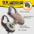 Fida Retractable Dog Leash X-Small Breed, 10 ft Durable Pet Walking Leash for Extra Small Dogs/Cats/Small Animals up to 18lbs, 360° Tangle Free, Coffee/Brown