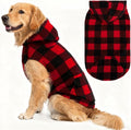 EXPAWLORER Dog Hoodie Fleece Sweater Vest, Plaid Dog Sweatshirt Fall Winter Pet Clothes with Leash Hole, Sleeveless Warm Cozy Puppy Clothing for Cat Small Medium Large Dogs Girl Boy, Checkered XXL
