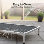 Elevated Dog Bed Medium Size, Chew Proof Aluminum Alloy Heavy Duty Dog Supplies Cooling Raised Pet Cot Indestructible with Anti-Rust Washable Assembly for Crate Outdoor-40.6"x 28.7" x 7"