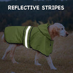 Dog Raincoat - Waterproof Reflective Dog Rain Jacket, Adjustable Hooded Doggy Rain Coats with Leash Hole, Lightweight Pet Slicker Poncho (XX-Large, Green)