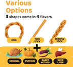 iPaw Turkey Dog Treats, All Natural Human Grade Dog Treat, Suitable for Training chew, US Sourced Raw Material, Hypoallergenic, Rawhide Alternative,Braided Stick (Sweet Potato)