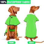 Flashseen Dog Rain Coat, Waterproof Dog Raincoat with Removable Hoodie, Pet Rain Jacket with Reflective Strip, Adjustable Lightweight Dog Hooded Raincoats for Medium Dogs