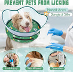Elevated Inflatable Dog Cone Collar to Stop Licking, Dog Donut Collar After Surgery, Soft Dog Cone Alternative for Small Medium Large Dogs