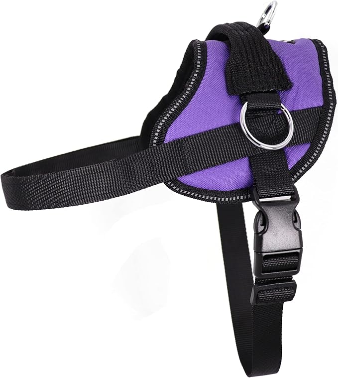 Bark Appeal Purple No-Pull Dog Harness for Small to Medium Sized Pets – Adjustable, Reflective Vest with 3 Leash Clips for Added Control, Easy Walks & Training – Medium