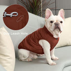 2 Layers Fleece Lined Warm Dog Jacket for Winter Cold Weather,Soft Windproof Large Dog Coat,Brown XXXL