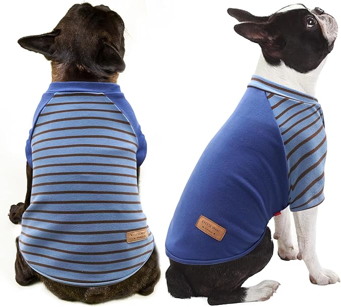 KYEESE 2Pack Dog Sweater Pet Fleece Sweater with Sleeves Stretchy Cat Sweaters Soft Cat Clothes Comfy Dogs Sweatshirt Lightweight Dog Sweaters for Small Dogs Male Pullover Pet Coat for Cold Weather