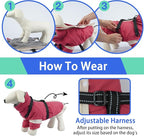 MIGOHI Dog Coat with Harness Built in, 2-in-1 Thermal Dog Winter Coat, Windproof Reflective Jacket with High Collar for Medium Dogs, Easy On Back Zipper, Cocker Spaniels, Pink, L