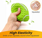 Squeaky Dog Football Toy, Rubber Dog Ball Toy for Aggressive Chewers, Tough Fetch Ball, Durable and Interactive for Medium Large Dogs, Green, Large
