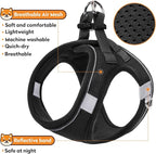 Dog Harness with Leash Set, No-Pull Step-in Reflective Pet Harness with 1 Leash Clips, Adjustable Soft Padded Easy Walk Dog Vest for Small Medium Large Dogs, Cats(Carbon Black, Large)