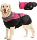 IDOMIK Dog Winter Coat, Reflective Waterproof Dog Jacket for Cold Weather, Warm Pet Coats for Small Medium Large Dogs, High Collar Doggy Fleece Snow Jacket, Winter Vest with Adjustable Buckle,L
