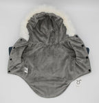 Pet Warm Dog Coat for Winter Clothes Hooded Dog Jacket for Small Puppies Medium Large Dog Cat Clothes Insulated Padded Snow Jacket for Cold Weather Faux Fur (Medium, Slate Blue)