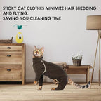 Cat Onesie with Legs - Coffee, XS - Cat Hair Sticky Onesie, Sphynx Cat Clothes, Cat Pajamas for Cats, Recovery Suit for Female Cats, Prevents Hair Loss Kitten Pajamas Costumes Outfits