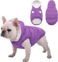 Fleece Hoodie for Dogs - Windproof Waterproof Coat, Winter Warm Jacket, Cold Weather Pet Apparel Clothes Vest for Small Medium Dogs (XS, Purple)