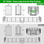 Dog Playpen Outdoor Extra Wide 12 Piece Panels Heavy Duty Dog Fence 47" Height Anti-Rust with Doors Portable for RV Camping Yard, Total 32FT, 79 Sq.ft, Snowy Black