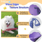 2-in-1 Dog Tug of War Rope and Frisbee, Dog Toy,Tough Rope Toy, Flying Disc, Tug Toy for Outdoor and Indoor Play (Lilac)