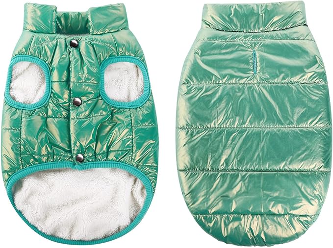 ASENKU Dog Winter Coat - Waterproof Windproof Dog Jacket, Warm Snowproof Doggie Puffer Vest for Cold Weather, Lightweight Snow Coats for Small Medium Large Dogs (Mint Green, 3XL)