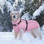 Lelepet Dog Coat for Large Dogs Waterproof Dog Jacket with Harness Built in Windproof Reflective Fleece Jacket with Zip Warm Winter Coats for Dogs Cozy Thermal Pet Snowsuit, Border Collie, Pink, XL