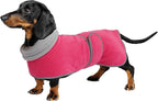 Geyecete Dachshund Sweaters for Dogs Dog Jacket,Dachshund Coat Perfect Dog Winter Coat with Padded Fleece Lining and high Collar,Dog Snowsuit with Adjustable Bands Sizes-Pink-XS