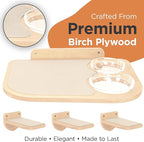 INICIO Cat Wall Shelves – Dog Proof Feeding Station with Wall Mounted Shelves, Durable 3 Step Birch Floating Shelf for Cats Up to 15lbs, Attached Cat Food Bowl for Convenient Feeding – Wood Brown
