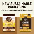 Earth Animal No Hide Stix - Long Lasting Rawhide Free Small Dog Chews Sticks, Peanut Butter - 80 Count Extra Value Pack