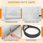 Cat Heating Pad 17×13 in Heated Cat Bed with Intelligent Constant Temperature Switch,Waterproof with Metal Protective Tube Puppy Whelping Supplies, Comes with a Plush Cotton Sleeve-Apricot