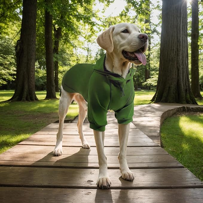 Basic Dog Hoodie Sweatshirts, Pet Clothes Hoodies Sweater with Hat and Leash Hole, Soft Cotton Outfit Coat for Small Medium Large Dogs (X-Large)