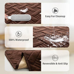 Dog Bed Cover for Pets Blankets Rug Pads for Couch Protection Waterproof Bed Covers Dog Blanket Furniture Protector Reusable Changing Pad (Brown+Beige, 40"x60")