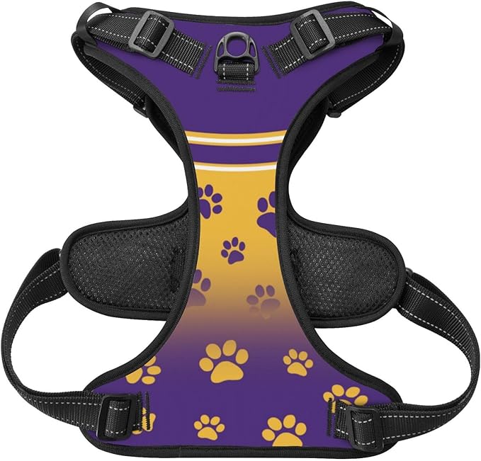 Custom Minnesota Dog Harness with Reflective Stripes Personalized Name and Number Dog Vest Harness with Pet Traction Rope for Small Medium Large Dog