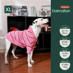Kuoser XL Dog Sweater, Dog Sweaters for Large Dogs, Girl Boy Christmas Sweater, Striped Knitwear Big Dogs Winter Clothes, Cold Weather Warm Pet Sweatshirt for Golden Retriever, Labrador, Pink XL