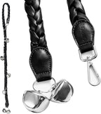 Dog Doorbells for Potty Training, Poly Urethane Puppy Door Bells, Hand-woven Dog Bells for Dog Training, Extra Loud Bells for Door Knob, Ring to Go Outside Doggie Pet Supplies. (Black twist)