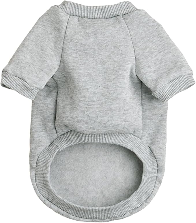 Puppy Sweater for Small Dogs Clothes Warm Winter Cat Clothe Pet Sweatshirt Knitwear Doggie Kitten Clothing, Grey, Medium