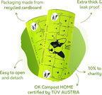 Certified Home Compostable Dog Poop Bags with Handles - 10% to Charity - ASTM D6400 & EN 13432 Compliant - 240 x Large Plant Based Compostable Poop Bags (1 Pantry Roll)