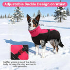 IDOMIK Dog Winter Coat, Reflective Waterproof Dog Jacket for Cold Weather, Warm Pet Coats for Small Medium Large Dogs, High Collar Doggy Fleece Snow Jacket, Winter Vest with Adjustable Buckle,M